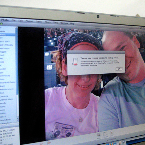 You are now running on reserve battery power