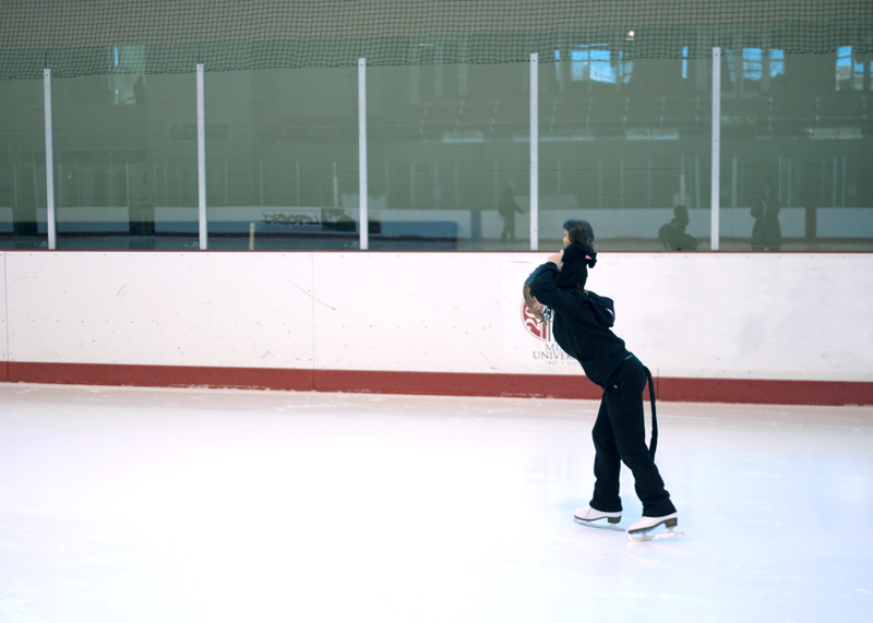 Skating with American Girl doll
