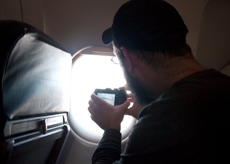 Me taking a picture of Chris taking a picture of clouds and mountains