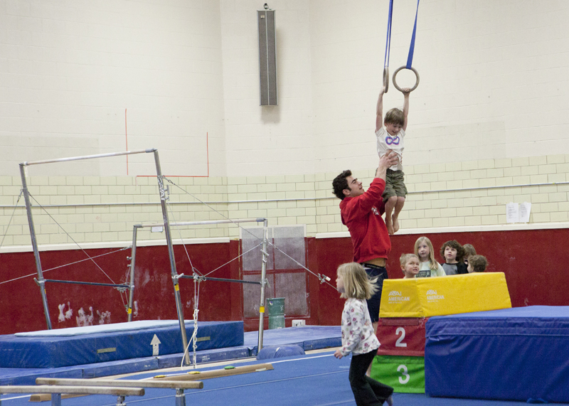 Triple gymnastics birthday party