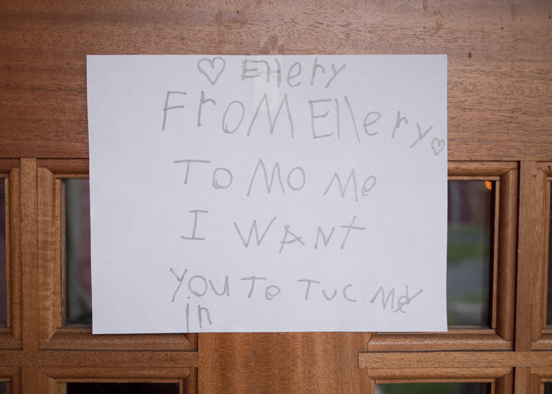 Hanging on the door when I arrived home